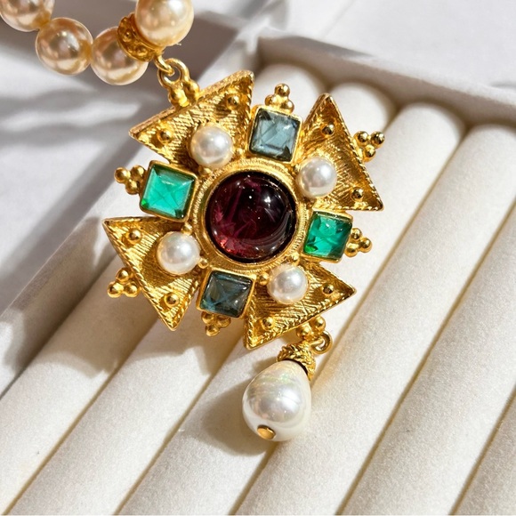 Ben-Amun Vintage-Style Majorca Pearl Multicolor Czech Glass Palermo Necklace - Picture 3 of 8